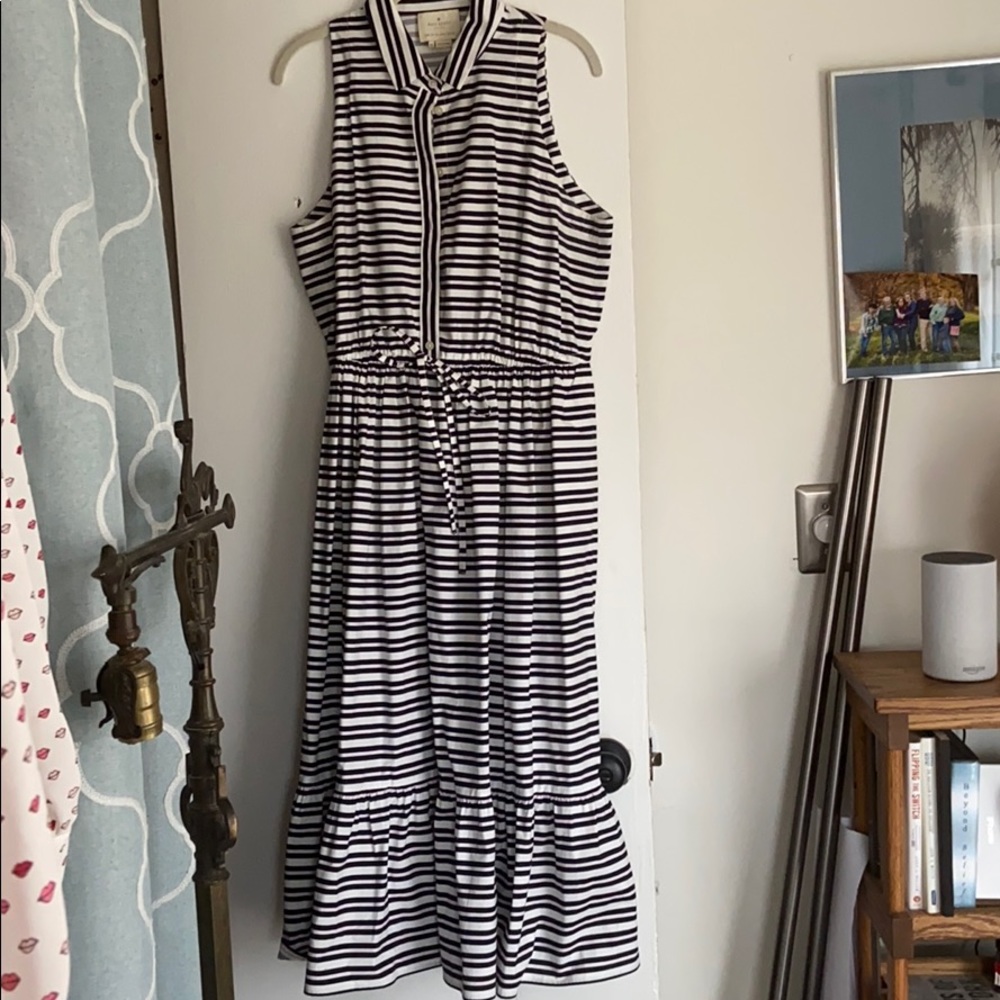 kate space candy stripe shirt dress EUC